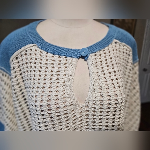 Anthropologie Maeve Oversized Open Stitch Sweater Medium - Picture 3 of 5